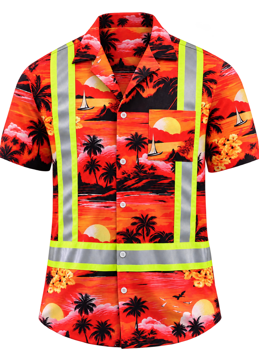 High-Visibility Hawaiian Reflective Safety Shirt