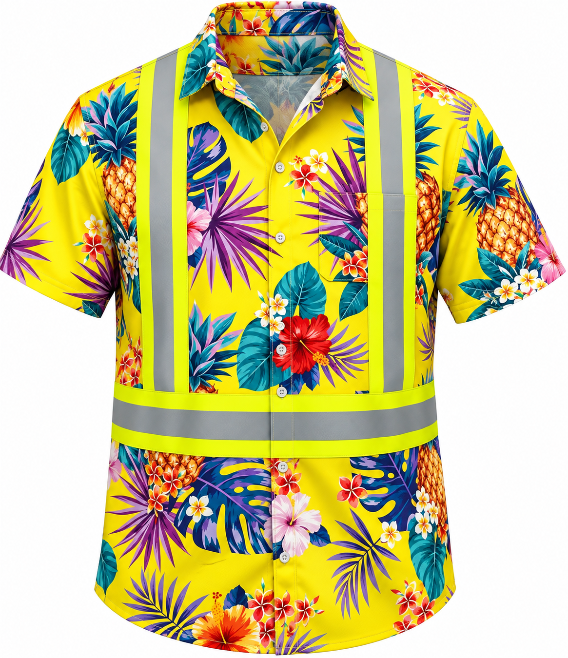 High-Visibility Hawaiian Reflective Safety Shirt