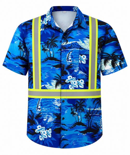 High-Visibility Hawaiian Reflective Safety Shirt
