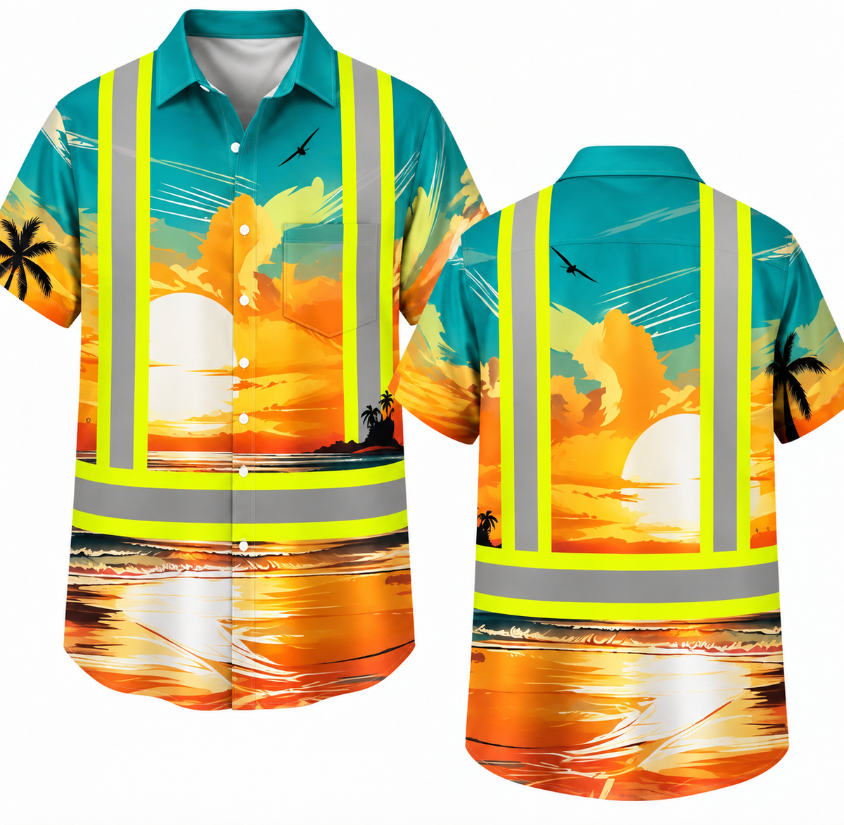 High-Visibility Hawaiian Reflective Safety Shirt